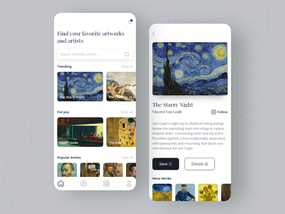 Art Gallery Mobile App UI