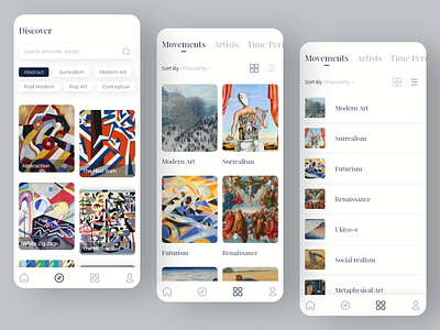 Art Gallery Mobile App UI app design dribble mobile app ui design uidesign userinterface