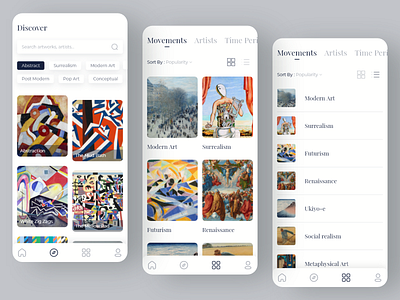 Art Gallery Mobile App UI