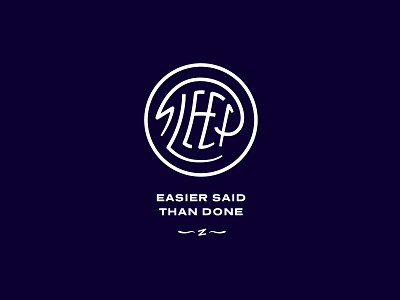 Sleep badge crest custom emblem mark stamp type typography