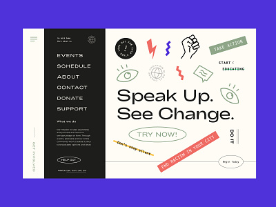 Speak Up See Change Artwork brand briefbox briefs design education homepage illustration landing page practice design ui ux