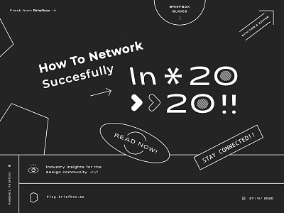 Networking Article Cover for Briefbox brand cover design layout mono stroke ui