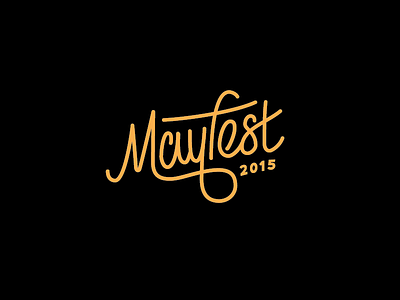 Mayfest quick logo branding festival lettering line logo orange practice quick single stroke typography