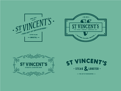 St Vincents Concepts brand crest flourish lettering logo seal stamp typography vintage