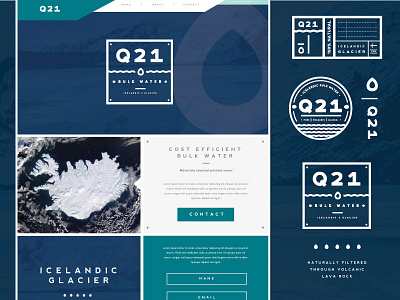 Q21 Icelandic Water badge brand assets crest iceland logo type water website