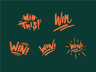 Win! fun hand drawn live trace logos marks sketch