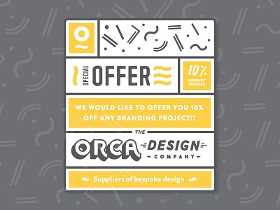 Orca Voucher Label brand discount fun label offer pattern voucher