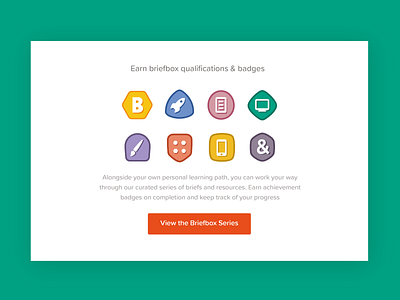 Briefbox Badges And Qualiifications badges briefbox button design education icons ui