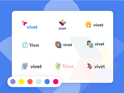 Vivet brand concepts abstract brand con exploration icons mark offset pattern shape symbols