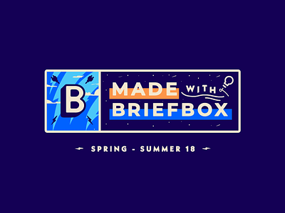 Made with Briefbox; Spring/Summer showcase badge briefs education electricity lightning lockup offset stamp