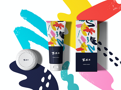 ZZZ Branding cosmetic packaging brand brand identity cosmetic design fun health illustration packaging pattern