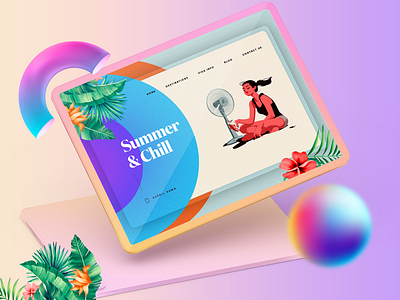 Summer Chill & Tan Landing Page agency animation banner colorful design download dubai designer free psd gradient illustraion instagram invite landing landing page minimal movie ui design ux design welcome welcome shot