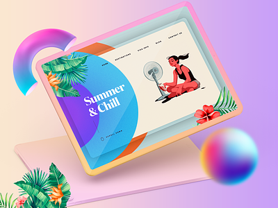 Summer Chill & Tan Landing Page agency animation banner colorful design download dubai designer free psd gradient illustraion instagram invite landing landing page minimal movie ui design ux design welcome welcome shot