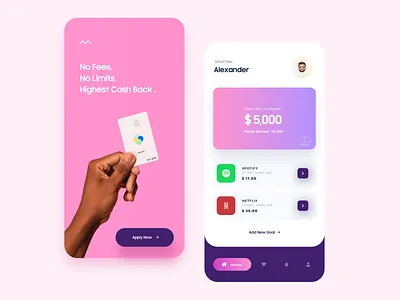 Banking Mobile App Design animation bank app banking branding creative daily ui dashboad expenses finance app gradient illustraion interaction minimal mobile mobile app design print product design saving typogaphy web design