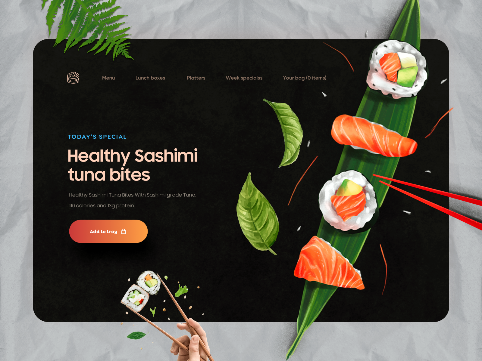 Sushi / Food Landing page design by Hadi Altaf 🐲 for User Friendly on
