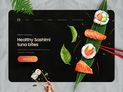 Sushi / Food Landing page design animation app colorful design dubai designer food food app illustration landing minimal mobile recipe sushi typography ui ux vector web web app website