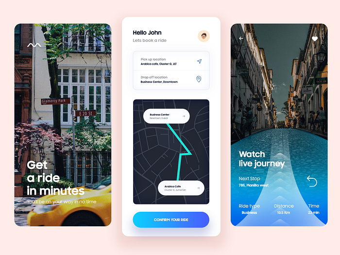 Book a Ride App by Hadi Altaf 🐲 on Dribbble