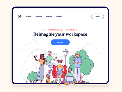Office / co working landing page design