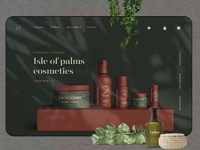 Cosmetics , Beauty Landing Page Design animation beauty cosmetic cosmetics design ecommerce ladies minimal online online shop plant product design realistic shop shopping store typography web web design website