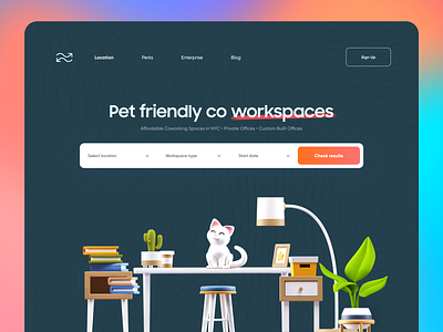 Find Office / Work space Landing page