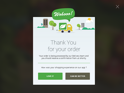 Thank You For Your Order app popup flat ui minimal pop up design ui ux