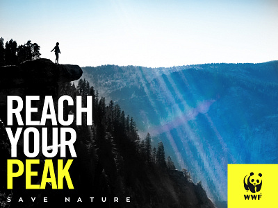 (WWF) Reach Your Peak But Save Nature banner dribble dubai ui designer flat ui free psd