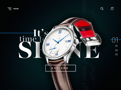 Header For Luxury Swiss Watch designeruxui e commerce luxury progresswebsitewebdesigndribble uiproductshopin ux wacth watch