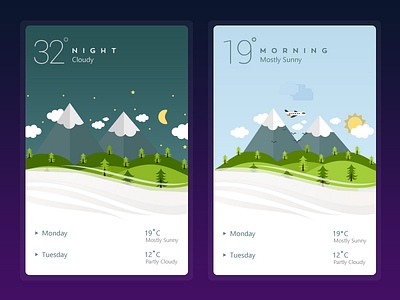 Daily UI ( Weather Mobile App ) dribble dubai ui designer free psd interaction mobile app ui ui design ux design weather ui
