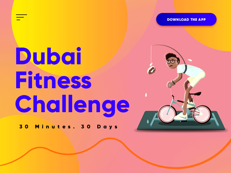 Header Design For Dubai Fitness Challenge after effects animation animation creative agency creative app landing page design designer dubai freelance design header landing page design uidesign ux design