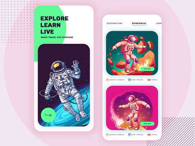 Space Travel animation app design creative app figma landing page minimal mobile app design mobile design ui design ui designer ux designer visual design