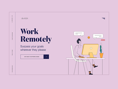 Remote Work / Digital nomads design dubai designer flat ui free psd illustration illustrations lander landing landing page landing page design minimal minimalist ui ui design website banner