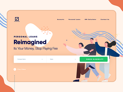 Loan Eligibility Landing page dubai designer experiment flat ui freelancer illustration lander landing page design landing ui minimal modern typography ui ui design uiux design user experience ux ux designer vector visual design web design