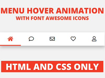 Active Tab Hover Animation with Icons in HTML & CSS animated menu bar hover animation html css menubar navbar navigation bar