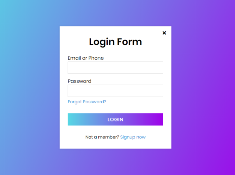Popup Login Form Design in HTML & CSS by CodingNepal on Dribbble