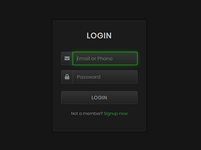 Animated Glowing Inputs Login Form in HTML & CSS