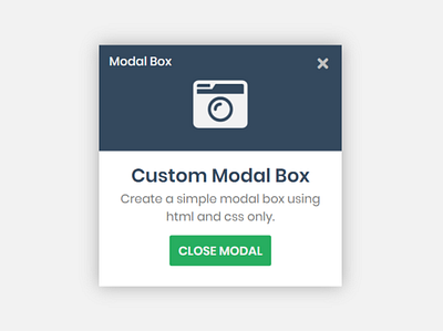 Custom Modal Box using HTML CSS & Javascript alert box html css javascript modal box modal dialog box popup box