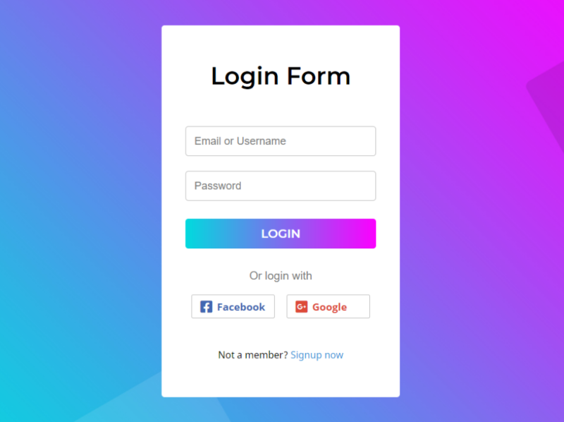 Facebook Login page Design, HTML, CSS