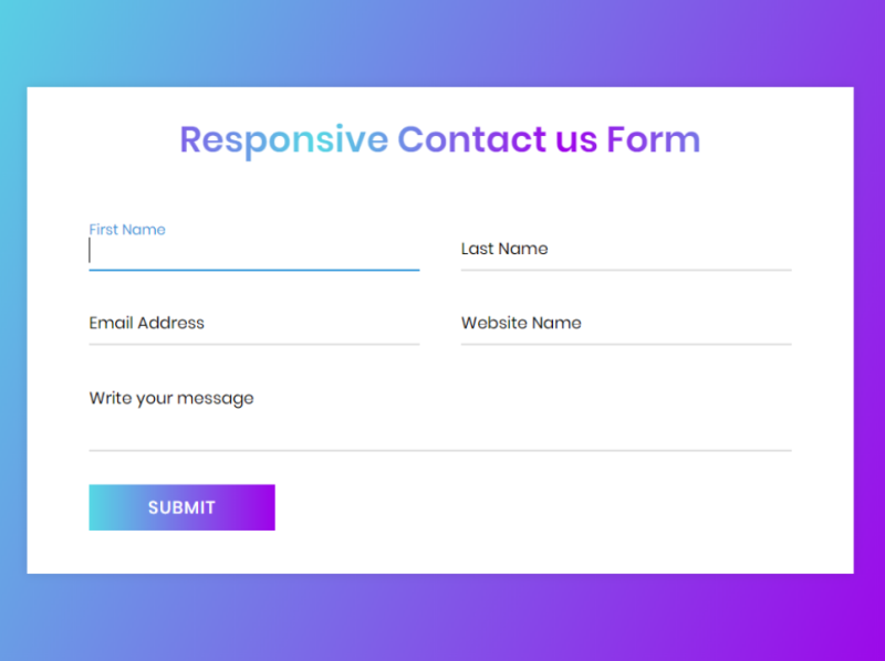 Responsive Contact Us Form Using HTML & CSS By CodingNepal On Dribbble