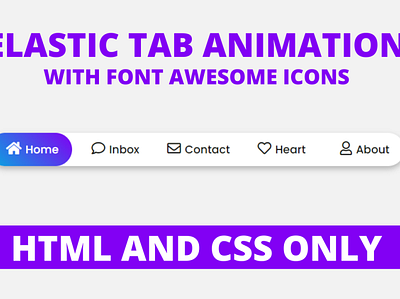 Elastic Active Tab Animation using only HTML & CSS active tab animation css animation elastic tab animation html css menu bar menu bar hover effect navbar navbar animation