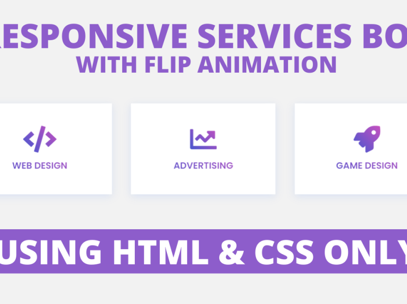 Responsive Services Box With Flip Animation Using Only HTML & CS By ...