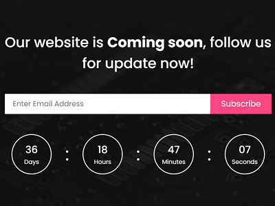 Responsive Coming Soon Page Design using HTML CSS & JavaScript coming soon page coming soon page design html css javascript javascript countdown under construction page design