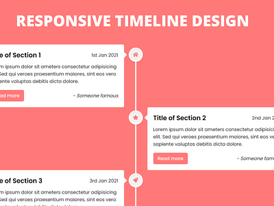 Responsive Vertical Timeline Design using only HTML & CSS