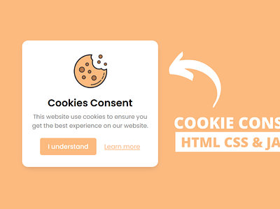Cookie Consent Box using HTML CSS & JavaScript cookie consent cookie consent box cookie in javascript css cookie box ui html cookie box javascript cookies