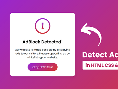 Detect AdBlock using HTML CSS & JavaScript