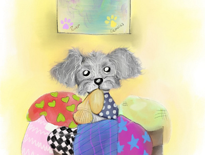 A Poodle Called Nick app art childrens book design icon illu illustration logo vector