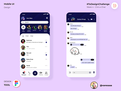 Babble - Chatting page avengers chat messages mobile uiux