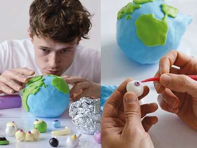 WIP shots clay clayillustration crafted globe handmade illustraton plasticine wip