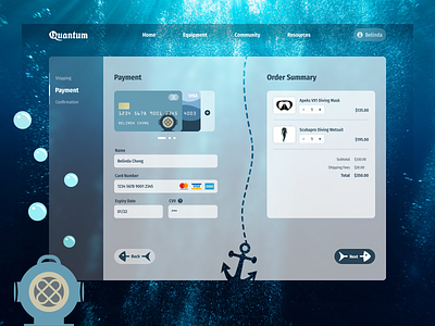 dailyUI #02 – Credit Card Checkout checkout credit card dailyui design diving figma illustration nautical payment scuba snorkeling ui uiux ux