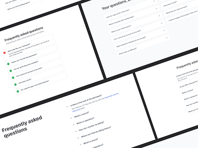 FAQs Section design minimal ui web