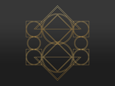 Geometric Art WIP design geometric gold logo pyramid shapes